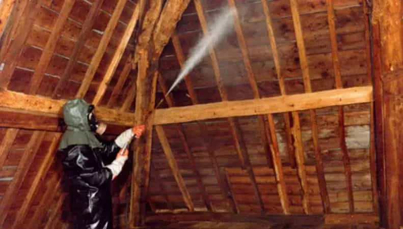 Application de traitement de charpente par pulvérisation